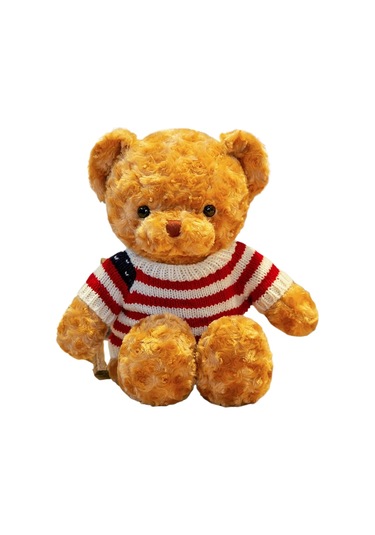 Turki Teddy Ayı Plush Toy Renkli Pillow 50cm Kahverengi Çiçek Bayrağı