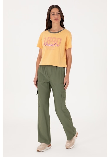 U.S. Polo Assn. Kadın Koyu Haki Cargofit Kanvas Pantolon 50309123-VR111