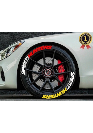 Çift Renk Speedhunter Lastik Yazısı 2.5 Cm Kauçuk Lastik Sticker Motor Ve Araçlar Için