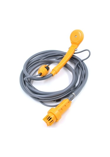 Pazly Taşınabilir 12v Açık Hava Kamp Duş Seti, Pompalı 6m Kablo Çakmak Fişli, 2,5l/dk Sarı