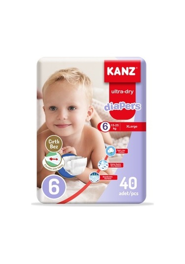 Kanz Ultra-Dry Diapers Bebek Bezi 6 Numara XLarge 40 Adet