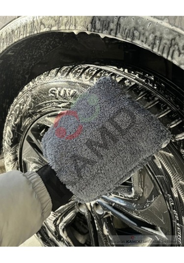 2 Adet Oto Yıkama Eldiveni, İçi Astarlı Süngerli, Cila Eldiveni, Mikrofiber Eldiven, Mikrofiber Bez