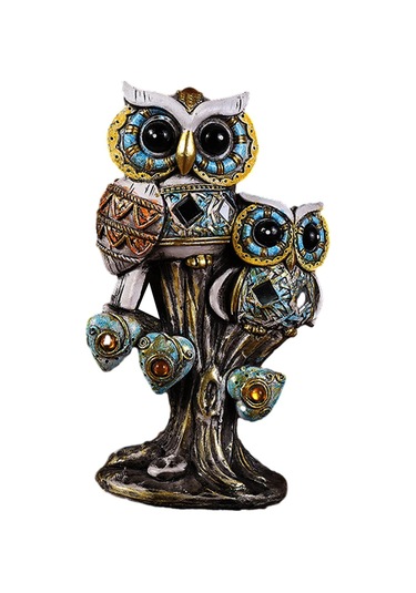 Suntek Baykuş Heykelcik Koleksiyon Modern Reçine Beyaz