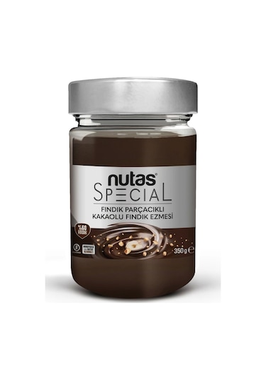 Nutas Special Fındık Parçacıklı Kakaolu Fındık Ezmesi - %60 Fındık - 350g Cam Kavanoz