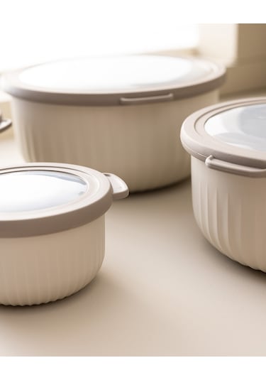 Madame Coco Lucca 4'lü Saklama Kabı Seti - Bej 8684427125014 Ekru
