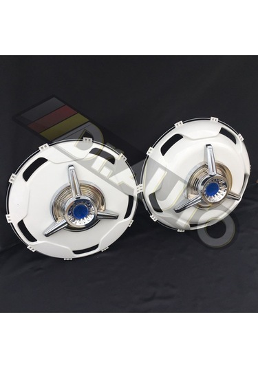 22.5 İnç Büyük Model Mavi Fırfırlı Jant Kapağı 4'lü Takım