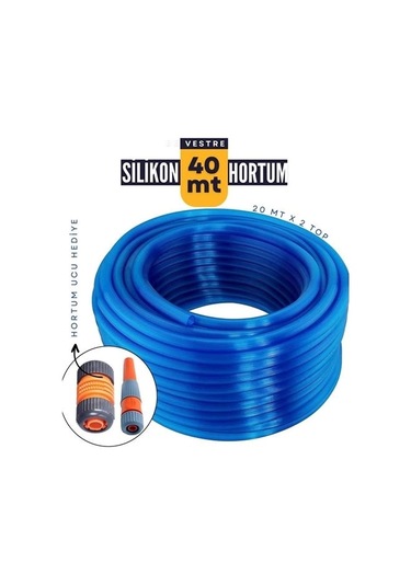 Modacar 40 Metre Silikonlu Bahçe Hortumu Sulama Aparatı Hediyeli
