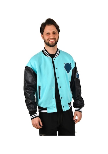 Deepsea Erkek Açık Mavi Kolej Yaka Mont 2304771 Açık Mavi