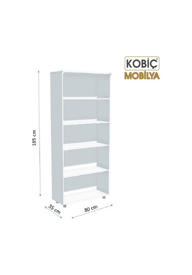 Kobiç Ofis Dosya Dolabı Raflı Suntalam Dolap 80x35x185 Cm Meşe Meşe