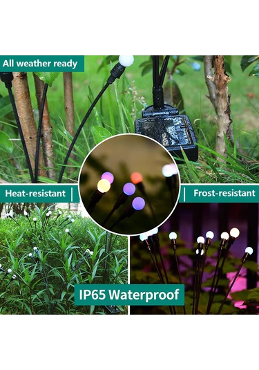 Gajeena Siyah Güneş Enerjili Bahçe Işığı - 6 Lü Renkli Led, Ip65 Su Geçirmez, Otomatik/el Kontrol, 8-15 Saat Süre, Çimen Ve Bahçe Dekorasyonu