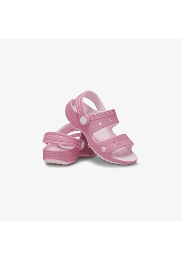 Crocs Classic Glitter Çocuk Pembe Sandalet 207983 Pembe