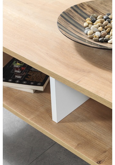 2011 Şile Metal Ayaklı Orta Sehpa , Salon Sehpası Beyaz - Safir Beyaz - Safir