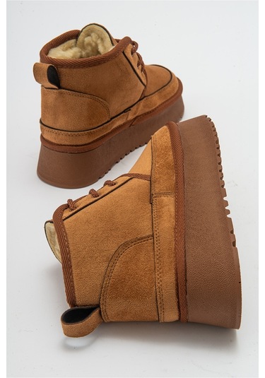 Luvishoes Ovela Taba Kalın Taban Bağcıklı Kadın Spor Bot Taba