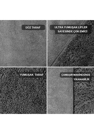 Mole Mikrofiber Çift Yüzlü Oto Kurulama Havlusu 50x70 440gsm