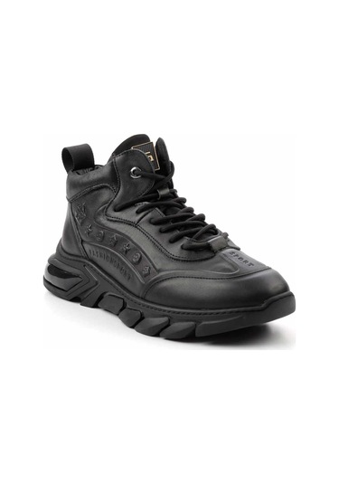 Siyah Hakiki Deri Erkek Bot & Bootie E02185051303 Siyah