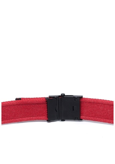 Unisex Siyah Tokalı Kolon Kemeri 4cm Kırmızı Kırmızı