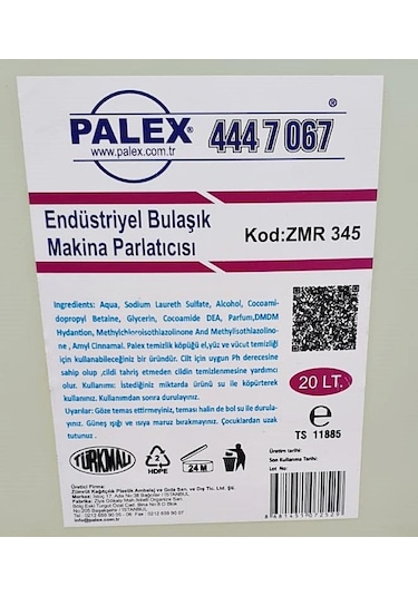Palex ZMR-345 Endüstriyel Bulaşık Makine Parlatıcısı 20 L