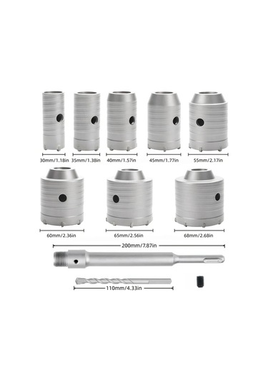 Willowhaven 68x200mm Sds Plus Beton Delici 3'lü Set Matkap Ucu