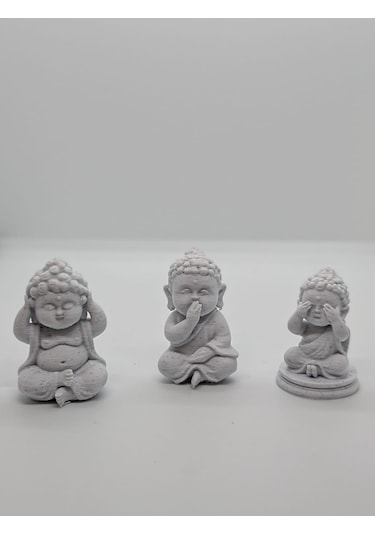 3 Lü Mini Buddha Heykeli Seti Meditasyon & Zen Dekoratif Obje