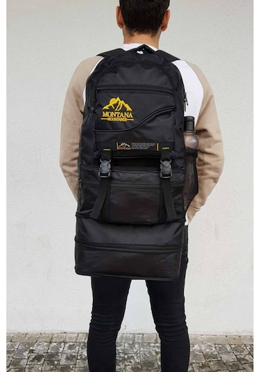Montana Mountainer 80l Siyah Çift Körük Su Geçirmez Sırt Çantası