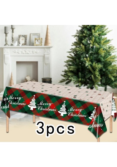 Homyl Yılbaşı Tek Kullanımlık Masa Örtüsü Tatil Su 3 Adet Kar Tanesi