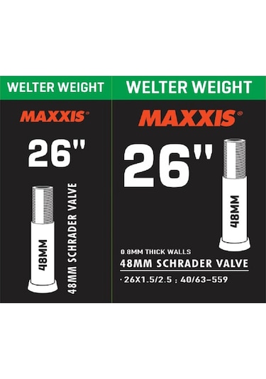 Maxxis 26X1.5/2.5 48 Mm Kalın Sibop Iç Lastik Av48 Siyah - Yeşil