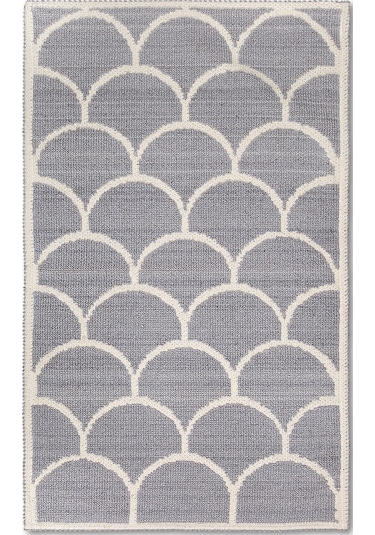 Pearl Doğal Pamuklu 2'li Banyo Paspas Seti 60x100+50x60 Cm Gri Çok Renkli
