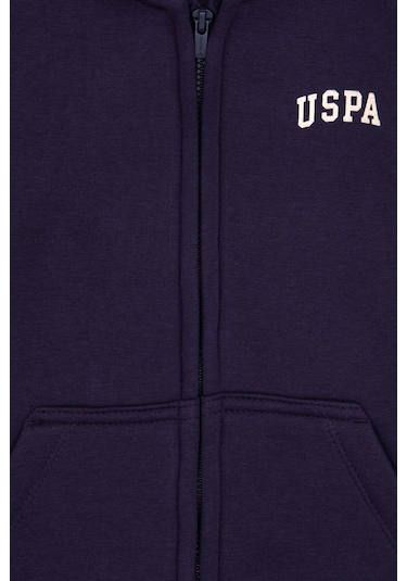 U.S. Polo Assn. Erkek Çocuk Mürdüm Fermuarlı Kapüşonlu Sweatshirt 50313852-VR074