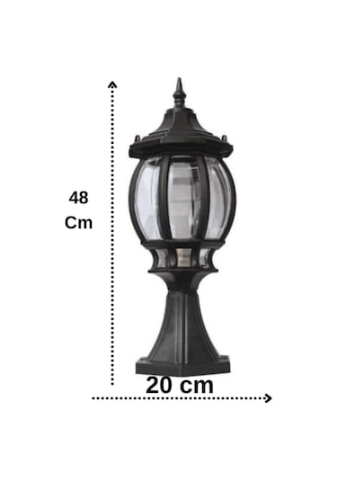 2 Adet Sekizgen Set Üstü Bahçe Armatürü, Set Üstü Modern Armatür, Bahçe Armatürü, 2 Ampul Hediye Diğer