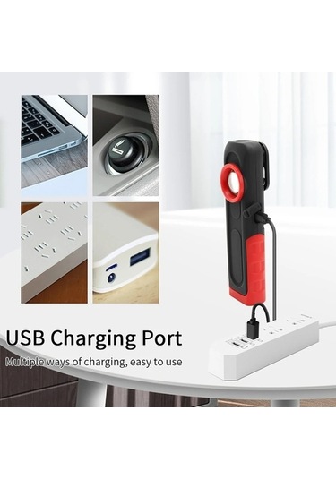 Ebitda Araba Usb Led Çalışma Muayene Işığı, Kompakt, Manyetik Stand, Su Geçirmez, 500lm Lümen