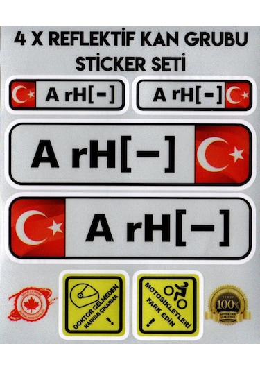 TR A rH - Reflektif Kan Grubu Seti Sticker Çınar Extreme