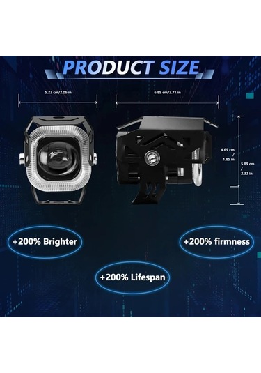 Xuweiwei 2 Adet Motosiklet Led Spot Sis Farları Yüksek Düşük Sürüş Lambası Evrensel Atv Suv Utv