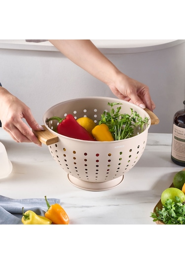 Karaca Ekin Bambu Saplı Süzgeç Krem