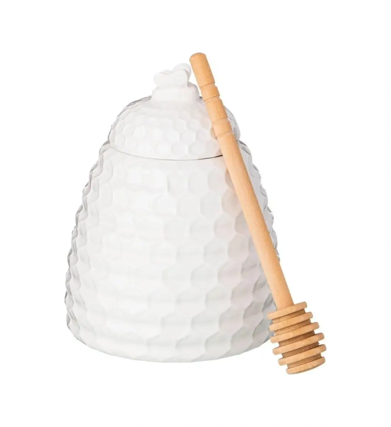 Lefard Meadow 400 Ml Bal Kavanozu Kaşıklı Porsel 144356652 Beyaz