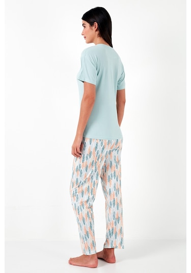Lela Regular Fit Bisiklet Yaka Kısa Kollu Bayan Pijama Takımı 65770105 Mint Lela Regular Fit Bisiklet Yaka Kısa Kollu Bayan Pijama Takımı 65770105 Mint
