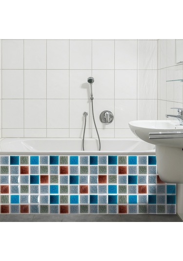 Ranyeek Mediterranean Stilleri Pvc Otomatik Yapışkan Duvar Çini Sticker 20x20cm 10 Adet - Ev Dekorasyonu, Kolay Kurulum Ve Kaldırma Diğer