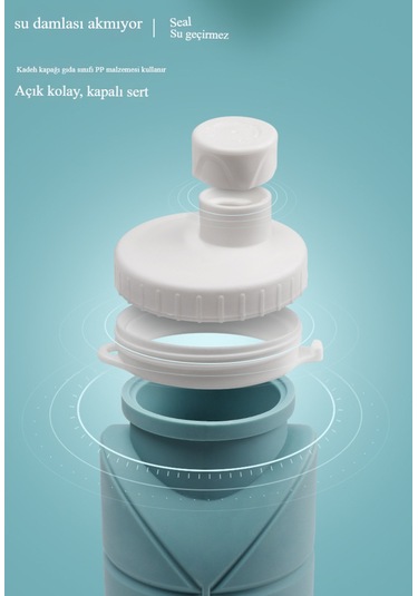 Silikon Katlanır Seyahat Bardak Lacivert