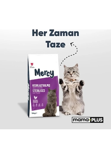 Mercy Tavuklu Kısırlaştırılmış Yetişkin Kedi Maması 10 KG