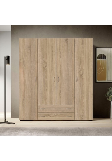 Ahter Giyinme Dolabı - Çok Amaçlı Dolap - Gardırop 160 Cm-4 Kapaklı-2 Çekmeceli