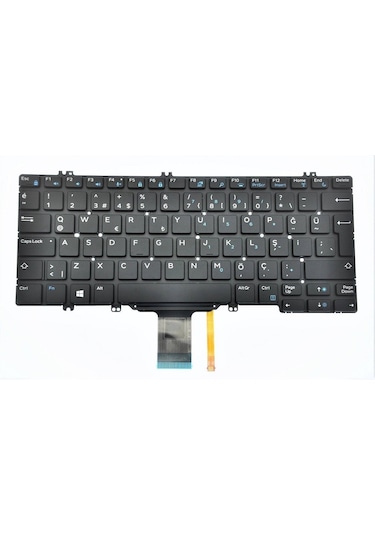 Dell Uyumlu Latitude 7380, 7389, 7390 Notebook Klavye (Siyah TR) IŞIKLI