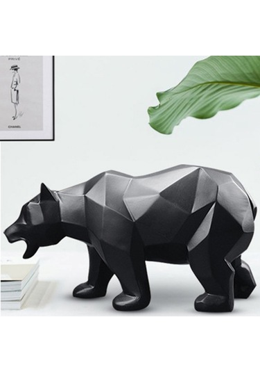 CajuArt Dekoratif Büyük Boy Kübik Ayı Ev Ofis Modern Biblo Dekor