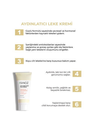 Sinoz %3 C Vitaminli Koyu Ton Eşitleyici Krem 40 ML