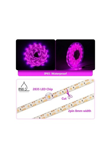 Ulzyvf Led Bitki Işık Şeridi, Usb 5v, Fidelerin Büyümesine Yardımcı, Tam Spektrum, Nem Geçirmez, 5m Diğer