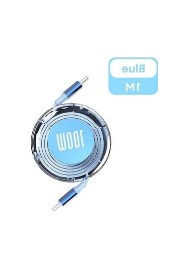 Tongxida 100w Usb Tip C Hızlı Şarj Kablosu - İphone Uyumlu Xiaomi Huawei Tablet İçin Mavi 1m - Pd 100w - Type-c