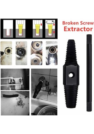 Hasarlı Kırık Musluk Batarya Çıkarma Aleti Kollu Kör Yuva Siyah