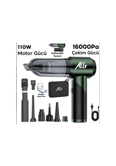 110w Ultra Güçlü Turbo Araç Ev Süpürgesi Araba Yıkama Süpürgesi 1 Saat Kullanım Şarjlı