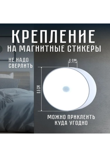 Symbee Hareket Sensörlü Kablosuz Led Duvar Lambası - Usb Şarjlı Dahili Pil, Mıknatıslı, Beyaz Işık Beyaz