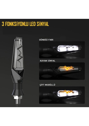 Üniversal Kayan Led Sinyal Lambası Takım Çift Taraflı N11.49