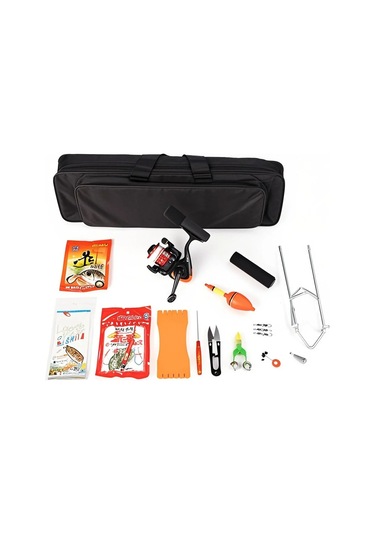 Jeehugo Tam Denge Fiberglas Oltu Seti 2.1m - Alüminyum Makara, Yemler, İğneler Ve Nylon Çanta İle Kamp/hiking Balıkçılığı