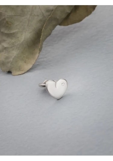 925 Lıght Tek Küpe Gümüş Çivili Kalp 97852181 Diğer